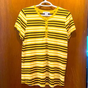3/$15. Liz Claiborne yellow and black top